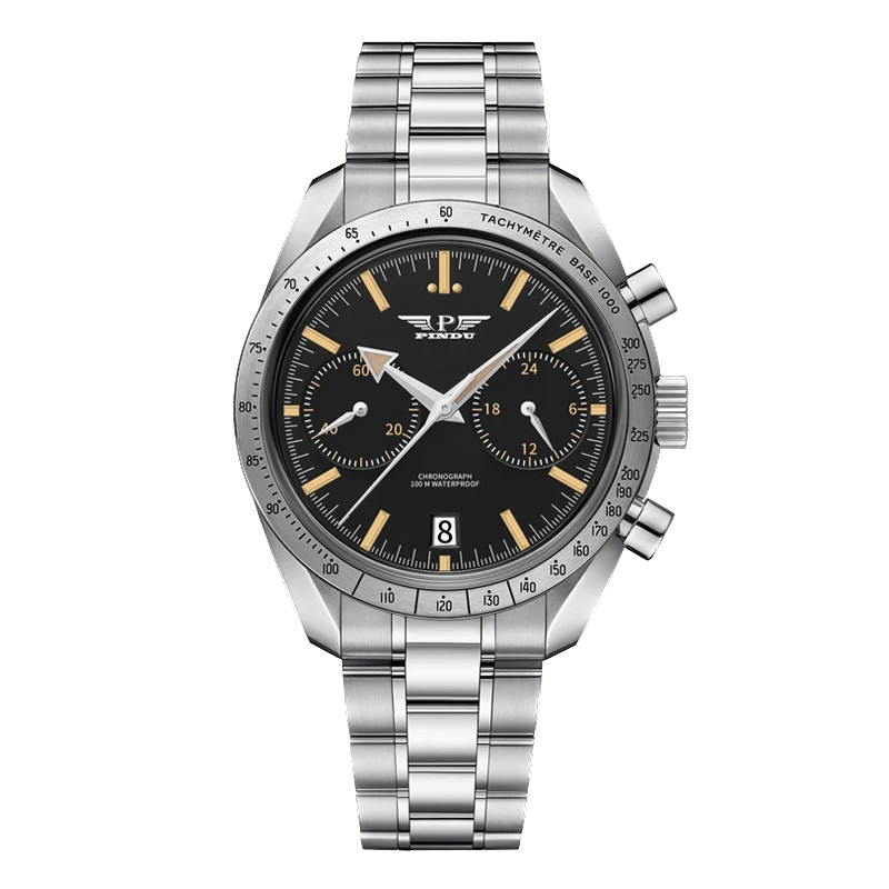PINDU Tribute to Moon Watch Retro Luxury Quartz Watches Men Sport Chronograph