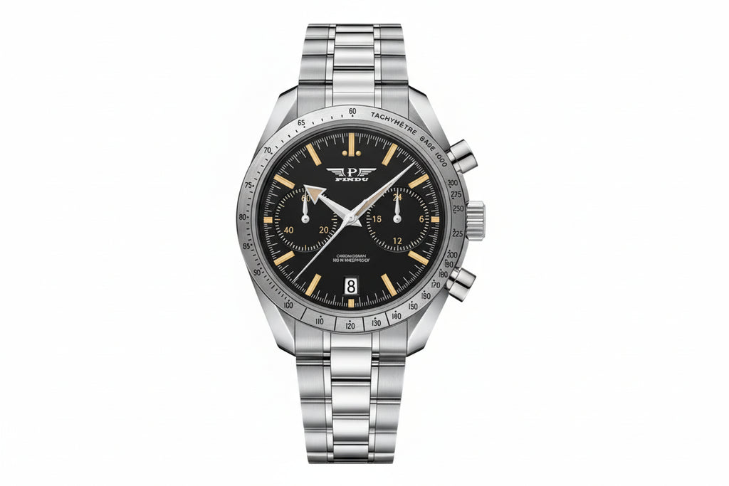 PINDU Tribute to Moon Watch Retro Luxury Quartz Watches Men Sport Chronograph-PrimeTimepiece