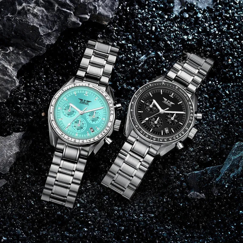 PINDU PD-1701 40MM Men Sapphire Chronograph Quartz Moon Watch, Waterproof-PrimeTimepiece
