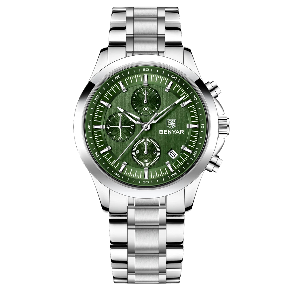 BENYAR BY‑5210 Luxury Chronograph Quartz Watch for Men – Leather & Waterproof