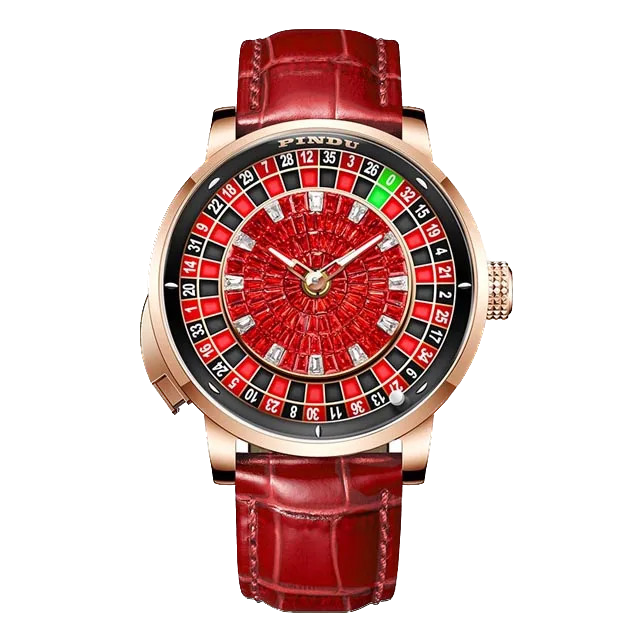 PINDU Wood Grain Celestial Men Mechanical Watch NH35A Roulette Watches Pointer