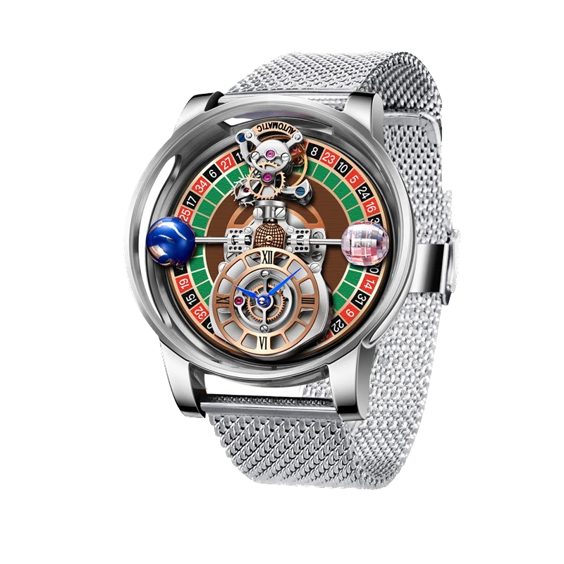 PINDU Men's Quartz Celestial Gaming Disk Dial Sapphire Glass Waterproof Watch