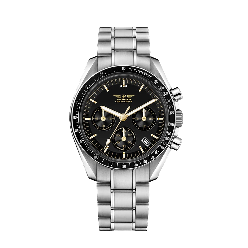PINDU  PD-1701 40MM Men Sapphire Chronograph Quartz Moon Watch, Waterproof