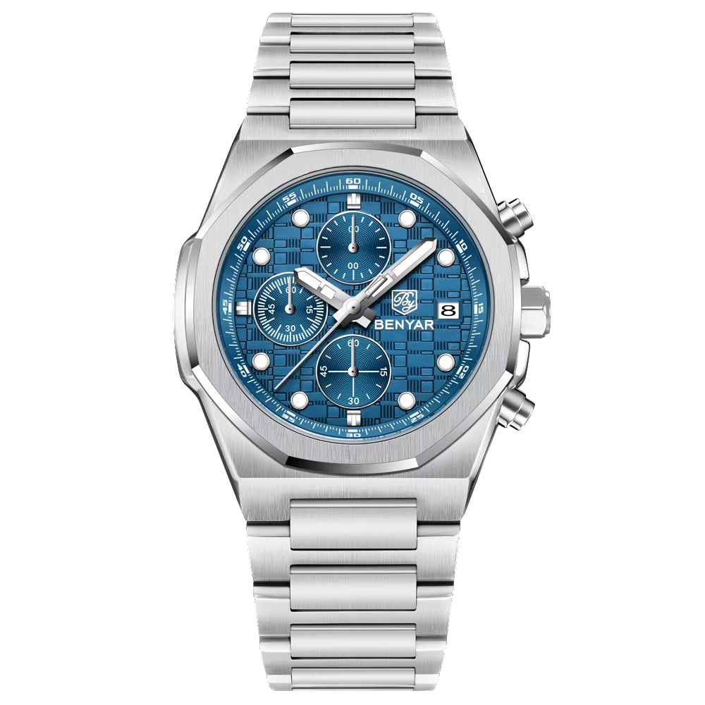 BENYAR BY‑5216 Luxury Quartz Chronograph Sports Watch for Men, Waterproof
