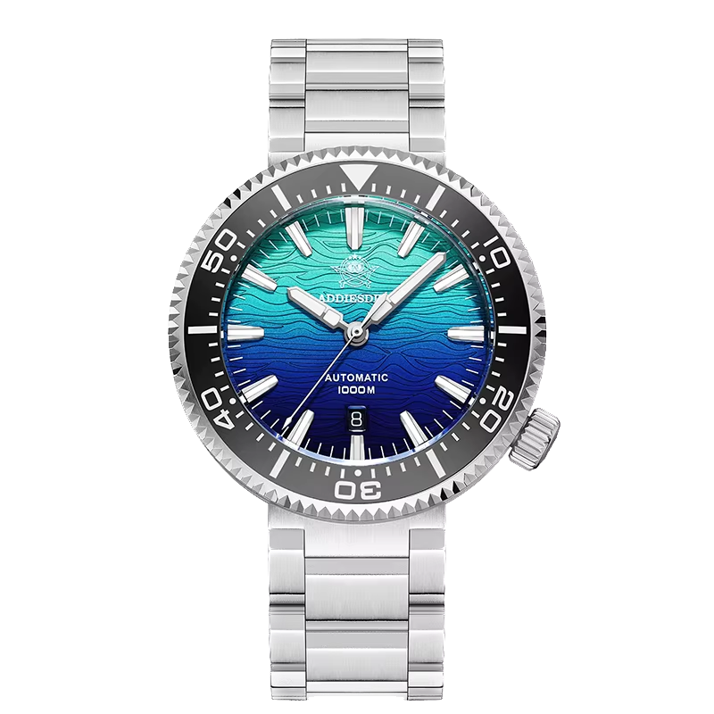 ADDIESDIVE AD2526 Automatic Flame Clouds Texture BGW9 Diving Waterproof Watch