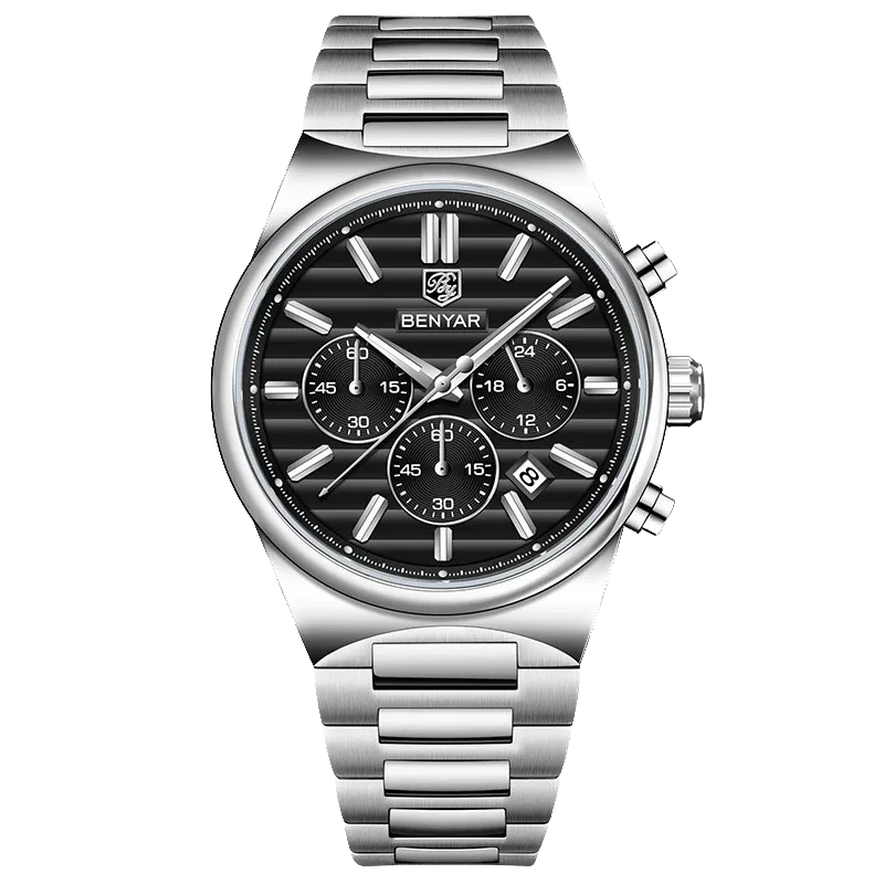 BENYAR  BY-5214M Luxury Men Watch Waterproof Quartz Business Sports Chronograph