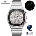 PAGANI DESIGN PD-1819 Men's 40mm Quartz Chronograph Watch - White Dial (front)