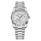 Pagani Design PD-1752 silver meteorite dial men's day-date automatic watch, front view
