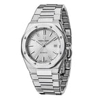 Pagani Design PD-1673 white dial men's automatic watch, stainless steel bracelet, front view
