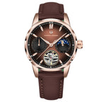 Pagani Design PD-YS021 brown dial rose gold men's automatic moonphase watch, front view