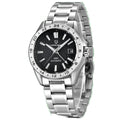 Pagani Design PD-1792 black dial men's GMT automatic watch, steel bracelet, front view
