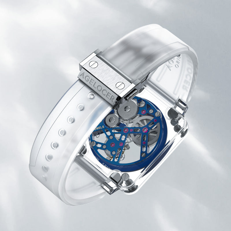 Agelocer Original 26mm Clear Silicone Strap for Sapphire Tourbillon (9201 / 9204)