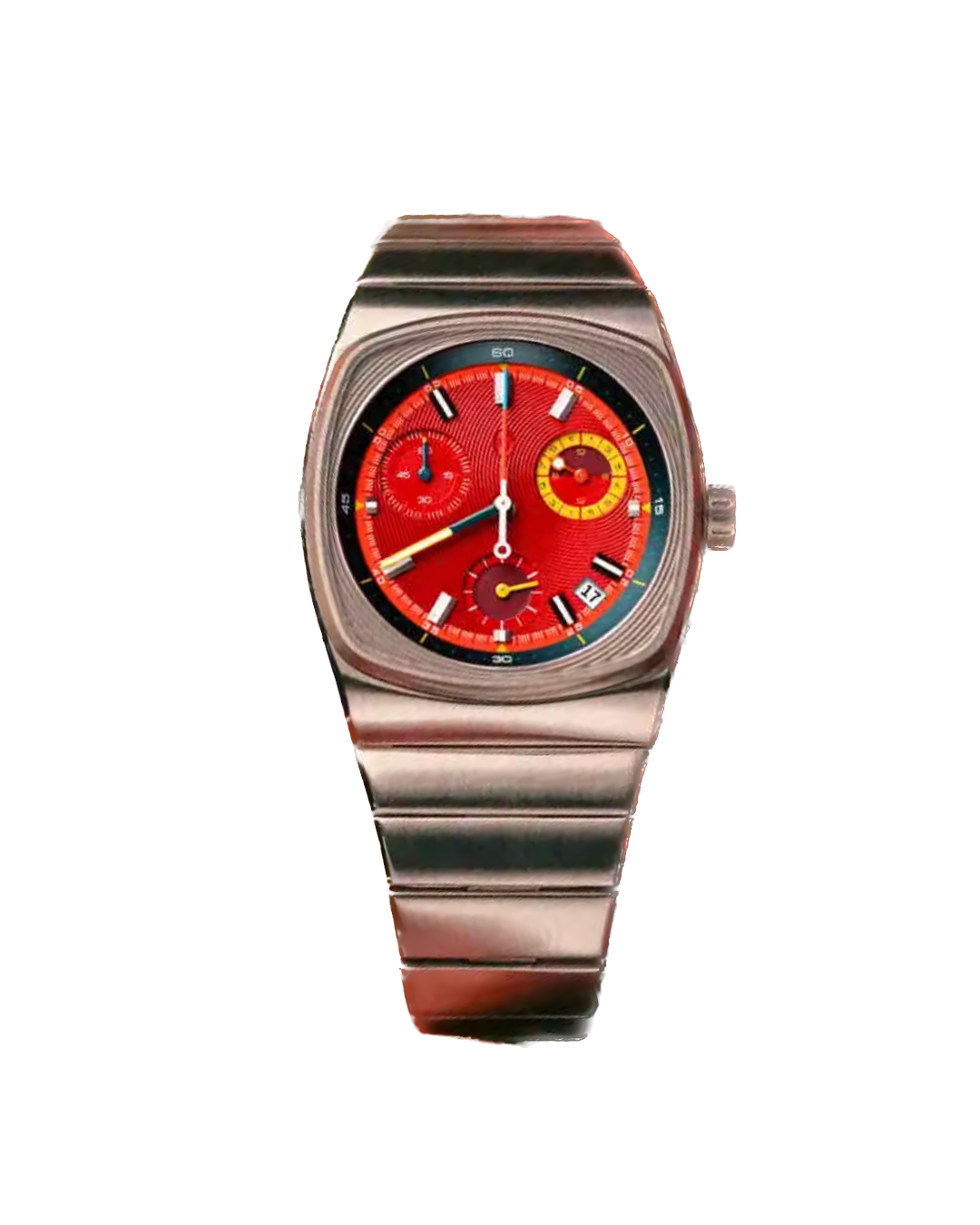 Ciloa Men's Square Retro Vintage Automatic Sports Watch Brew Style Chronograph