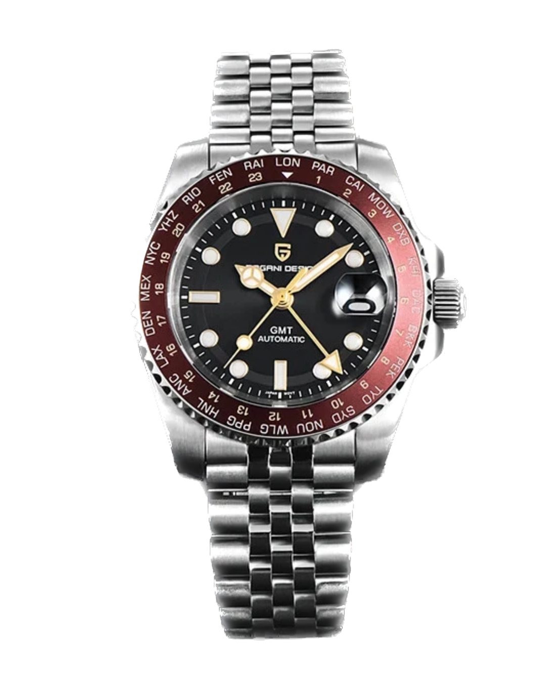 PAGANI DESIGN PD-1758 V4 40MM GMT NH34 Automatic Mechanical Watches, Waterproof