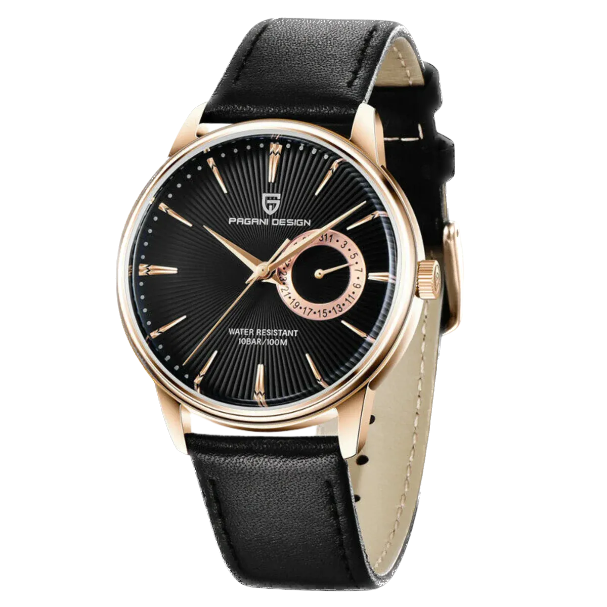 PAGANI DESIGN PD-1654 40MM Men's Quartz Watch Waterproof, Leather Band-PrimeTimepiece
