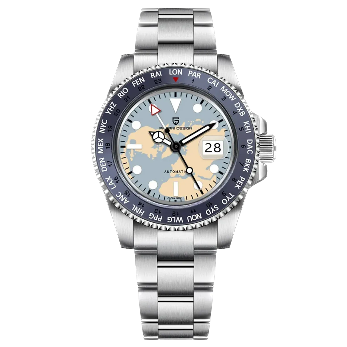 PAGANI DESIGN PD-1758 V4 40MM GMT NH34 Automatic Mechanical Watches, Waterproof-PrimeTimepiece