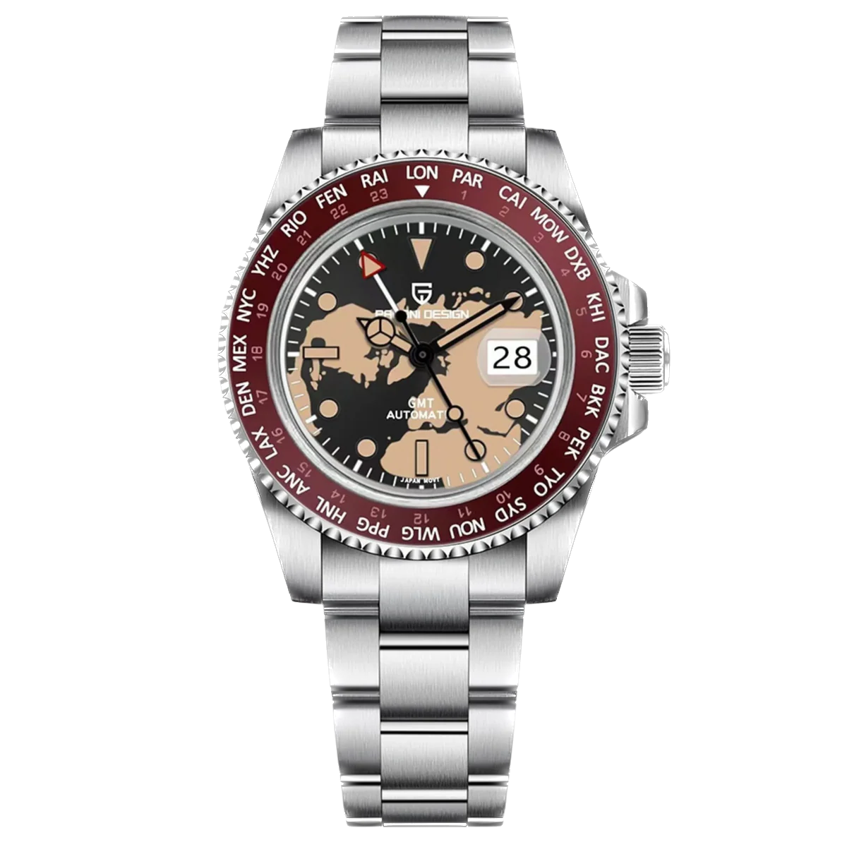 PAGANI DESIGN PD-1758 V4 40MM GMT NH34 Automatic Mechanical Watches, Waterproof