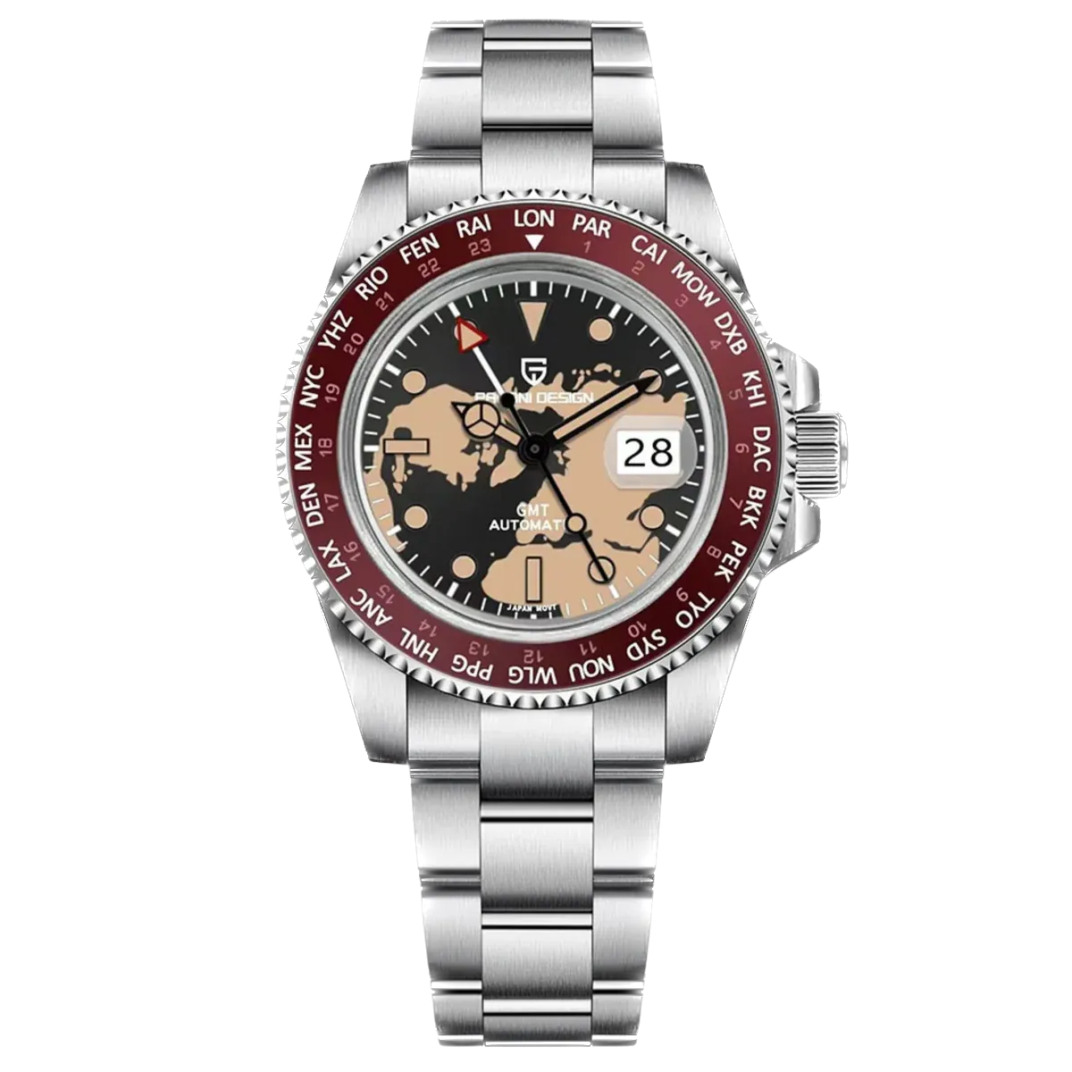 PAGANI DESIGN PD-1758 V4 40MM GMT NH34 Automatic Mechanical Watches, Waterproof-PrimeTimepiece