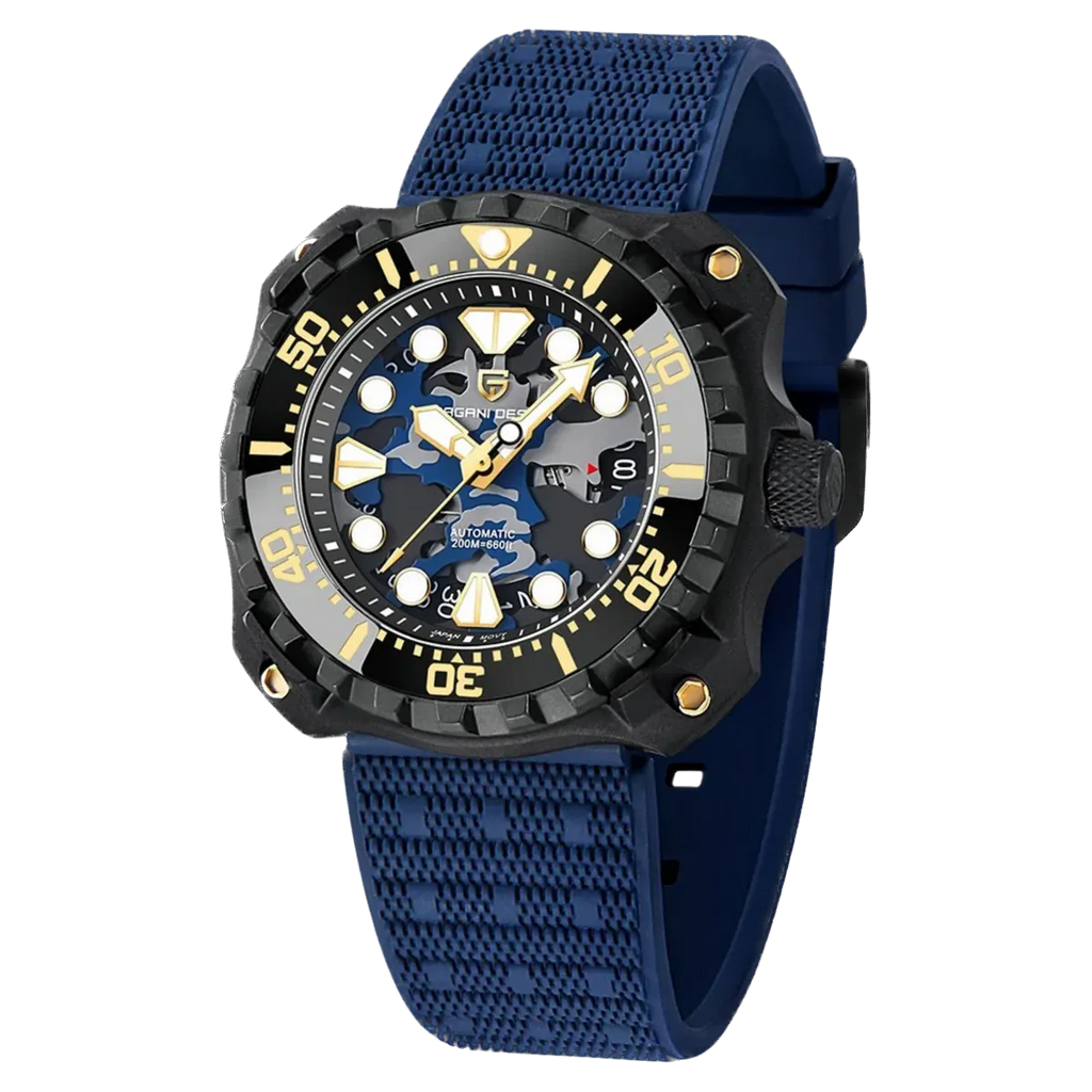 PAGANI DESIGN PD-YN009 Men Mechanical Watch Camouflage Hollow Dial Watch 200M Waterproof-PrimeTimepiece