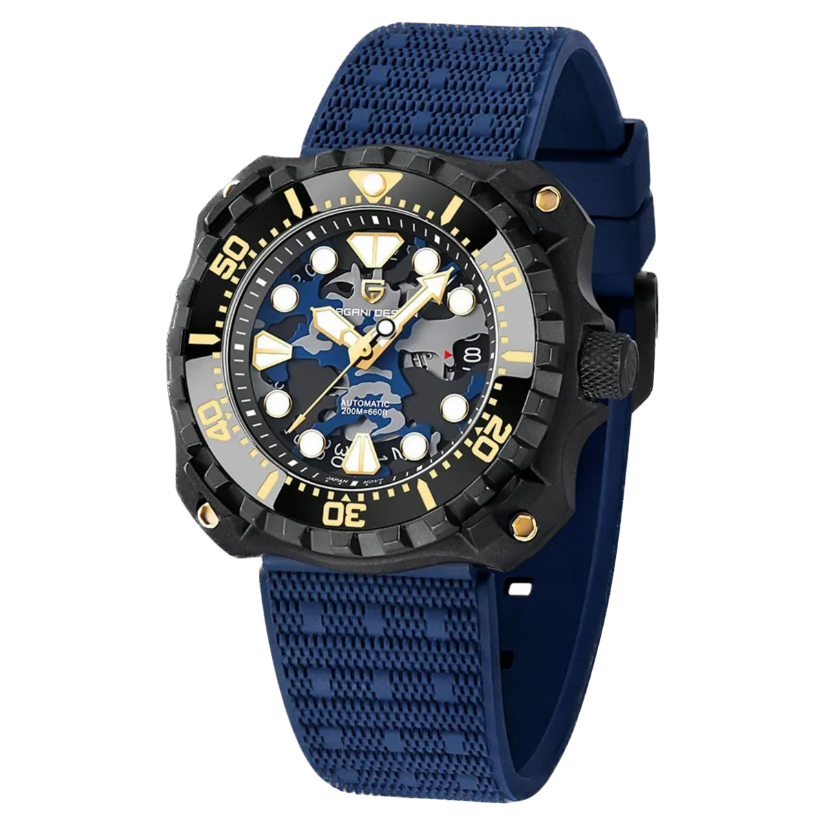 PAGANI DESIGN PD-YN009 Men Mechanical Watch Camouflage Hollow Dial Watch 200M Waterproof-PrimeTimepiece