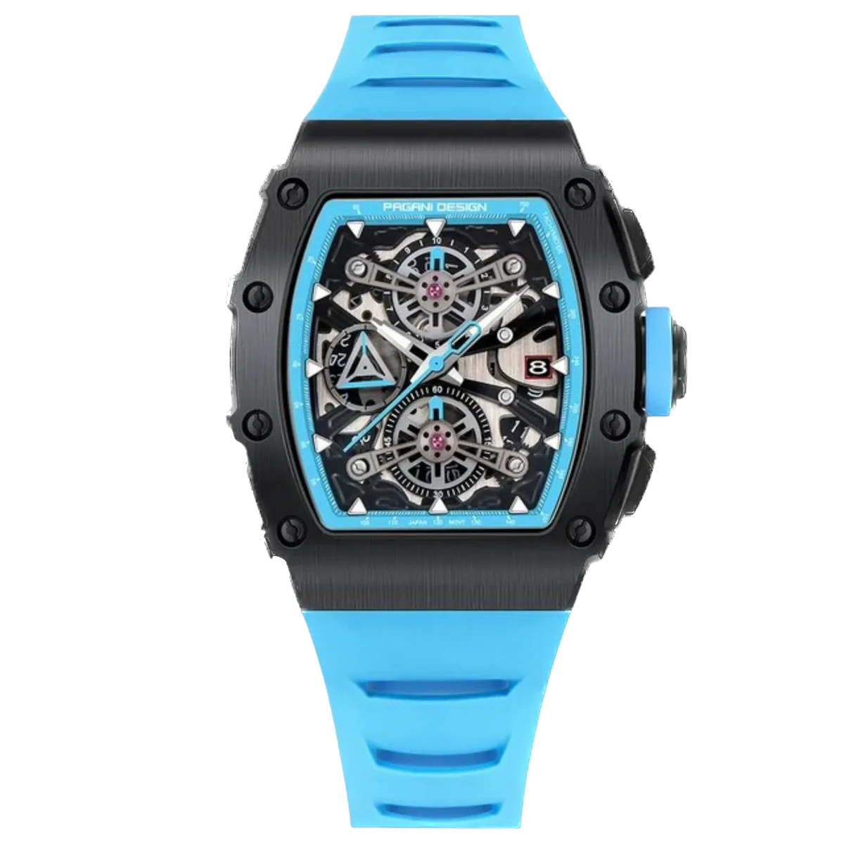 PAGANI DESIGN PD-YS011 Men Quartz Watch Skeleton Dial, Chronograph, Waterproof