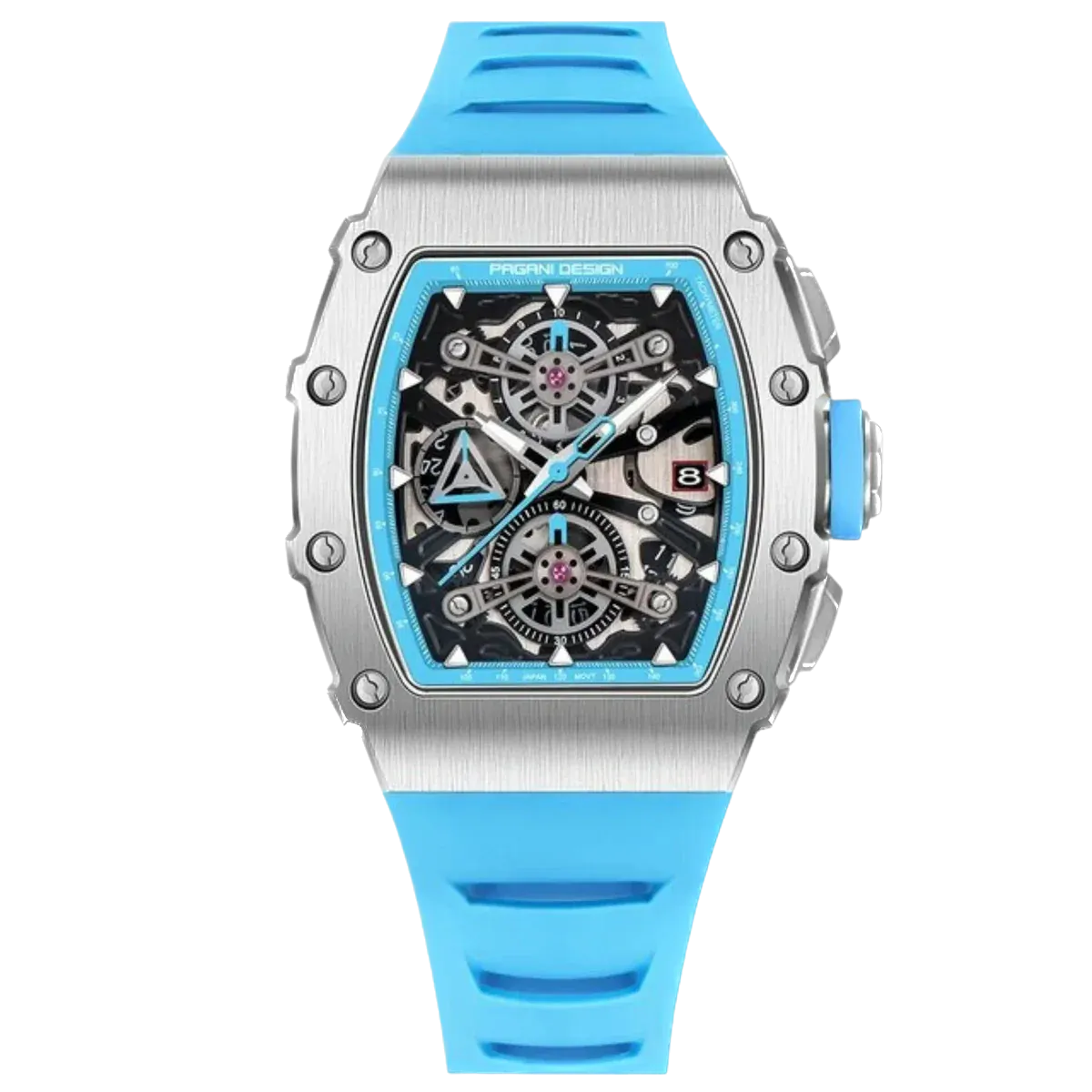 PAGANI DESIGN PD-YS011 Men Quartz Watch Skeleton Dial, Chronograph, Waterproof-PrimeTimepiece