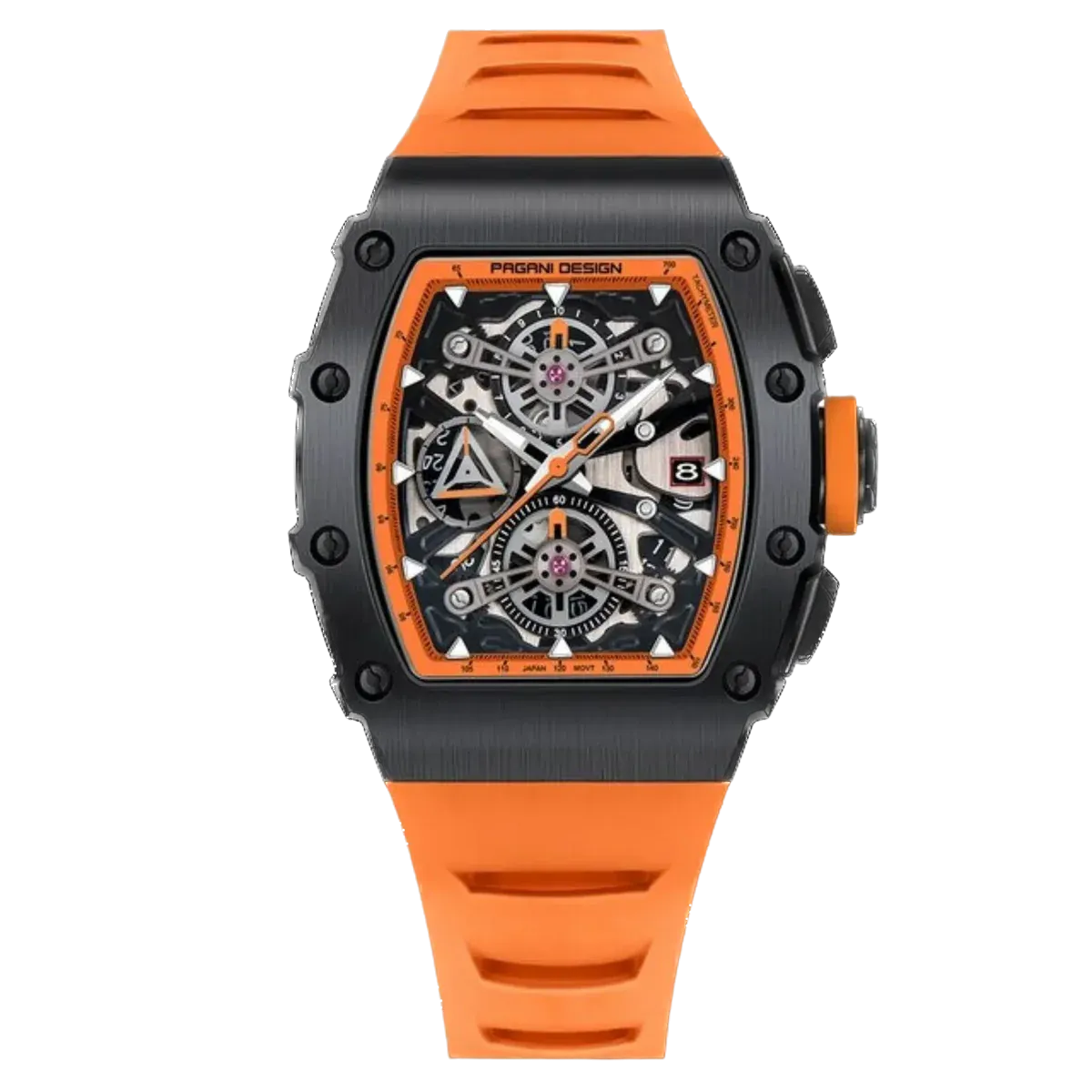 PAGANI DESIGN PD-YS011 Men Quartz Watch Skeleton Dial, Chronograph, Waterproof-PrimeTimepiece