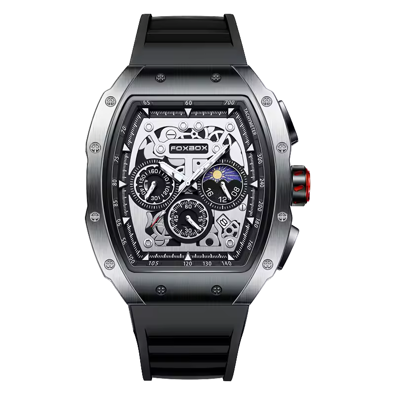 LIGE Men Watch Foxbox, Waterproof Quartz Wristwatch, Date Sport Silicone Watch