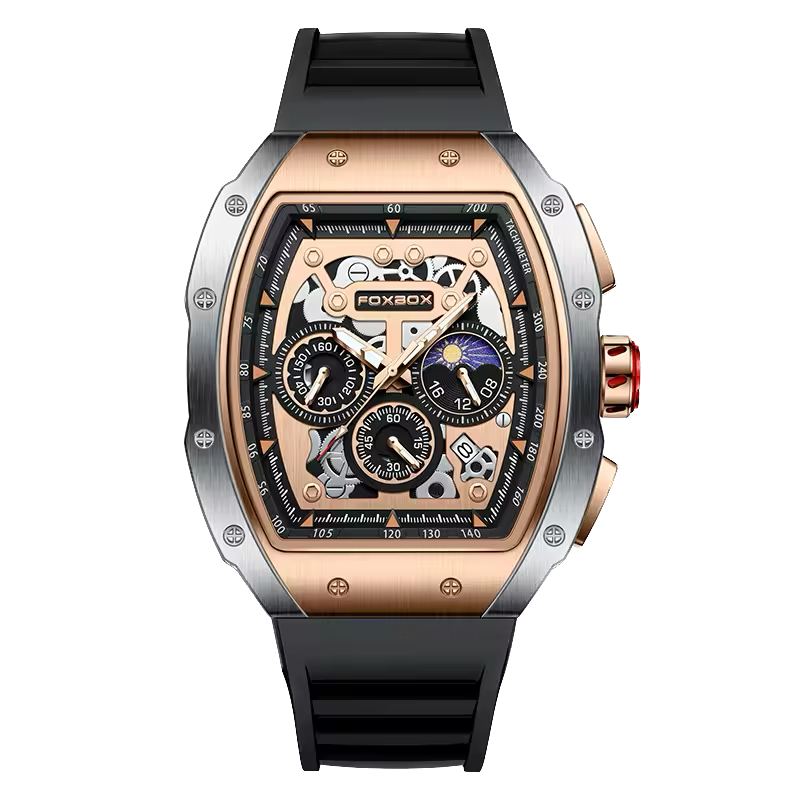 LIGE Men Watch Foxbox, Waterproof Quartz Wristwatch, Date Sport Silicone Watch