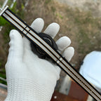 Black and grey striped nylon NATO strap for the STEELDIVE SD1970X, shown unfastened