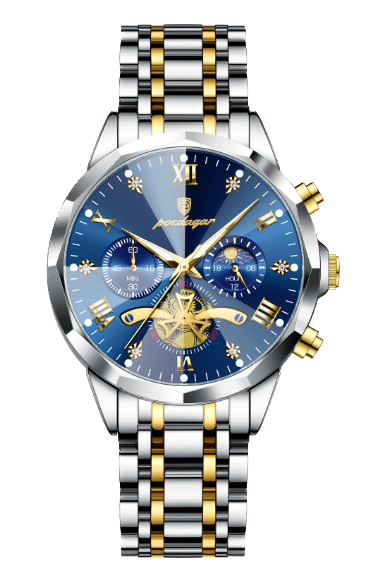 POEDAGAR Luxury Mens Quartz Chronograph Waterproof Watch Luminous Stainless Stee