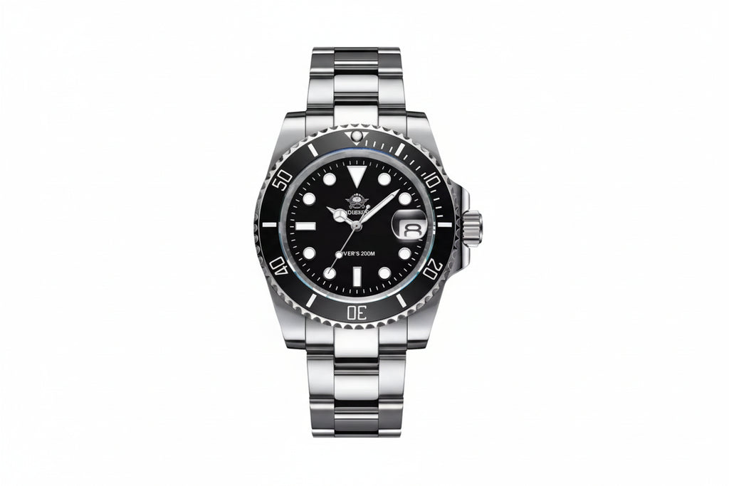 ADDIESDIVE MY-H3-2QZ Men's Watch Black Leather