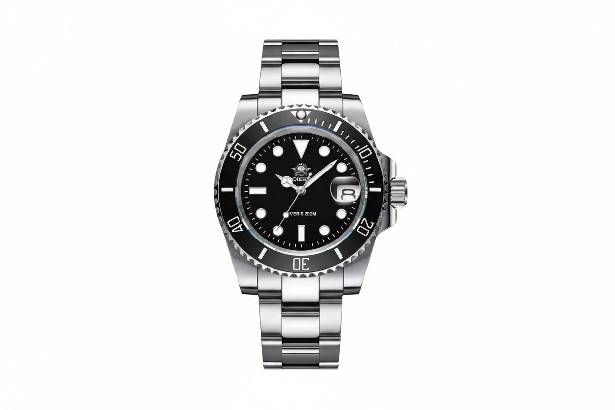 ADDIESDIVE MY-H3-2QZ Men's Watch Black Leather