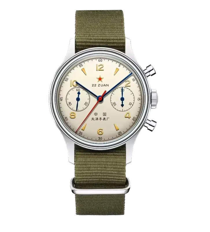 RED STAR 38mm Men's 1963 Chronograph Mechanical Watch Pilot with Seagull Movemen-PrimeTimepiece