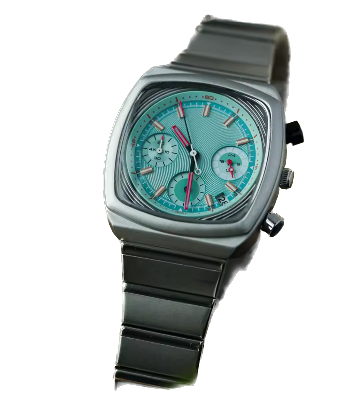 Ciloa Men's Square Retro Vintage Automatic Sports Watch Brew Style Chronograph