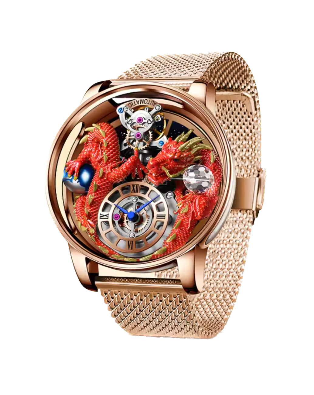 PINDU Celestial Body Series Artisanat Three Dimensional Dragon Men Watch