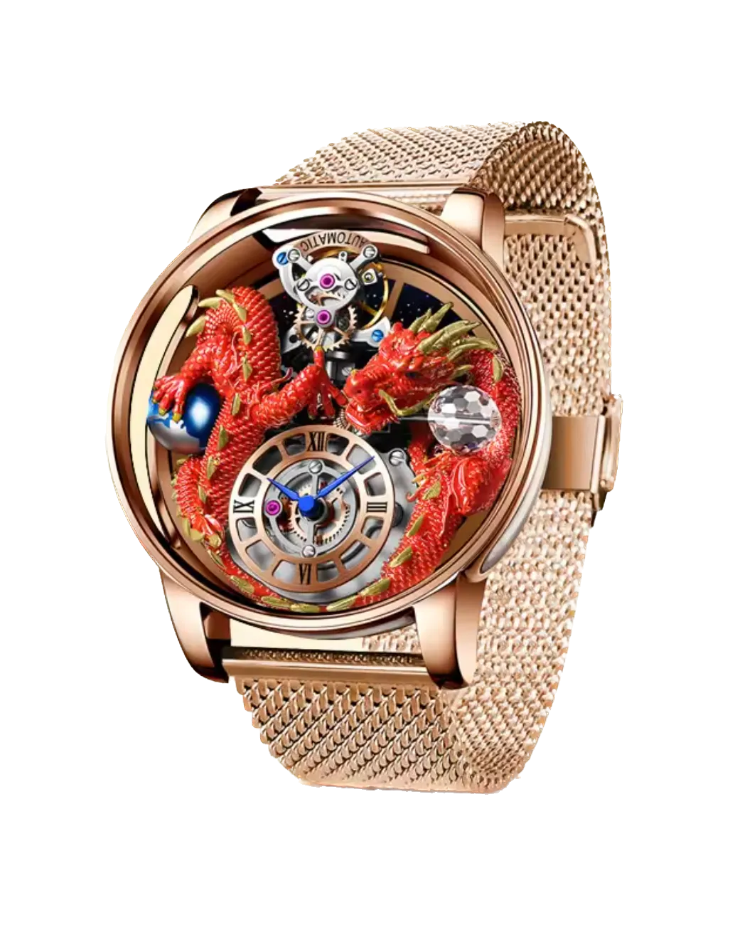 PINDU Celestial Body Series Artisanat Three Dimensional Dragon Men Watch-PrimeTimepiece