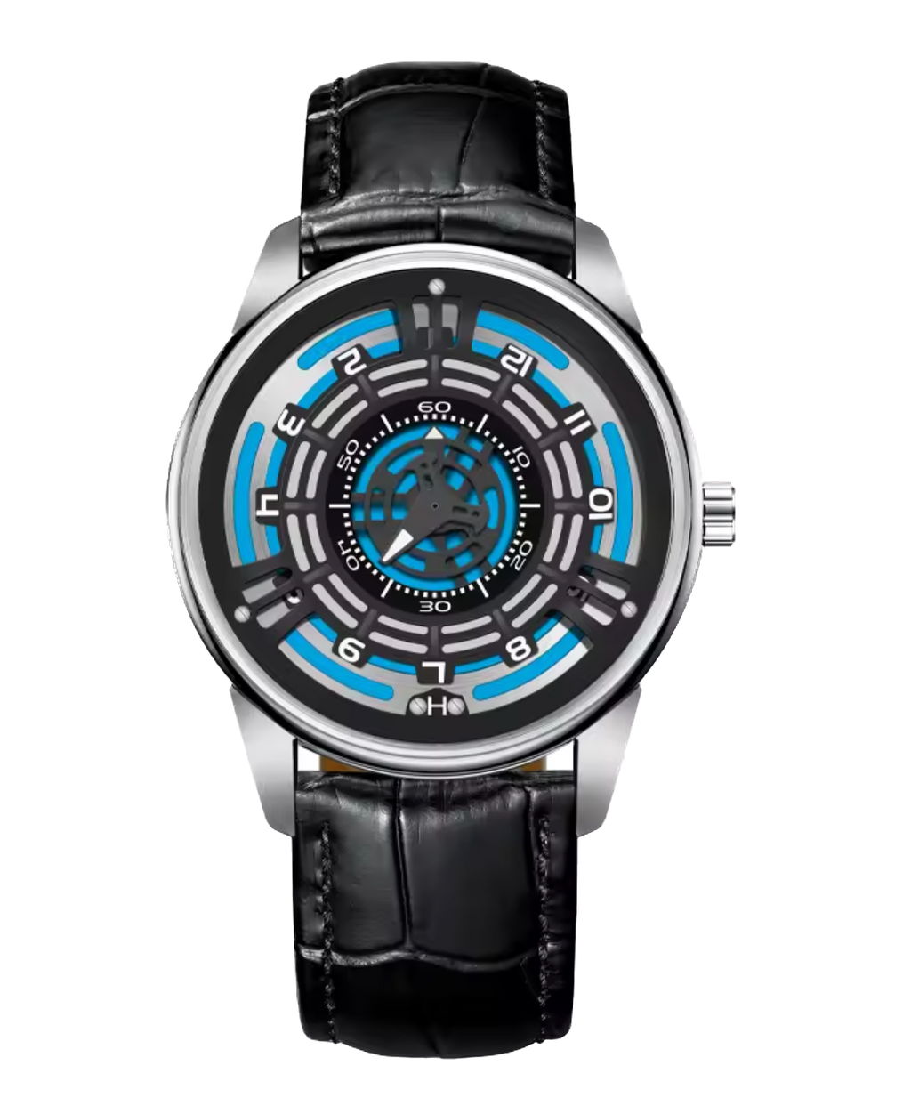 PINDU Dial Wheel Mechanical Men Watch Retro Precision Scale Seconds Ring