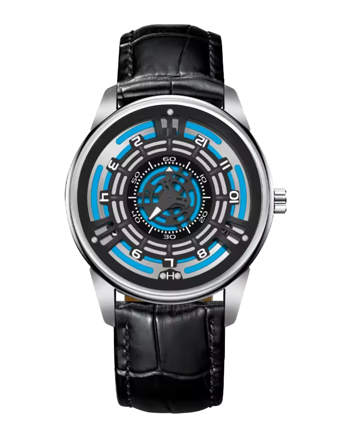 PINDU Dial Wheel Mechanical Men Watch Retro Precision Scale Seconds Ring