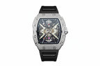 PINDU Mechanical Men Waterproof Sapphire Glass Stainless Steel Wine Barrel Watch-PrimeTimepiece