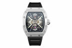 PINDU Mechanical Men Waterproof Sapphire Glass Stainless Steel Wine Barrel Watch-PrimeTimepiece