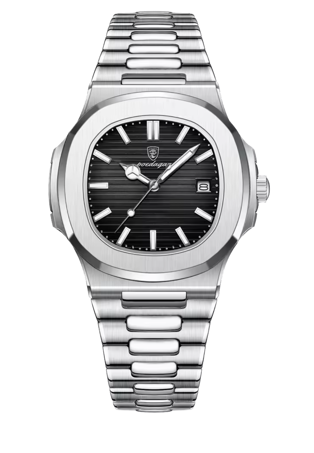 POEDAGAR Men's Luxury Square Quartz Watch 50 ATM Waterproof Luminous Date - 613