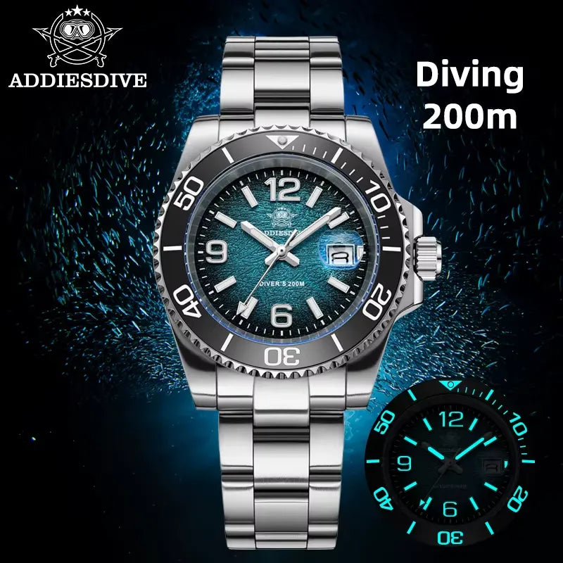 ADDIESDIVE AD2513 Men’s Quartz Diving Watch 41MM 200M, clasp detail