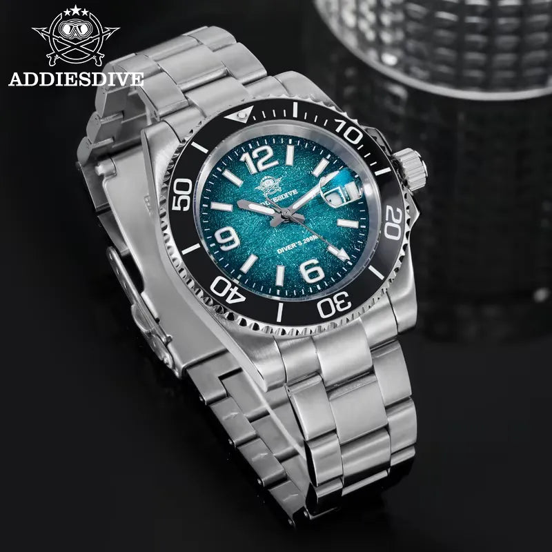 ADDIESDIVE AD2513 Men’s Quartz Diving Watch 41MM 200M, shown on wrist