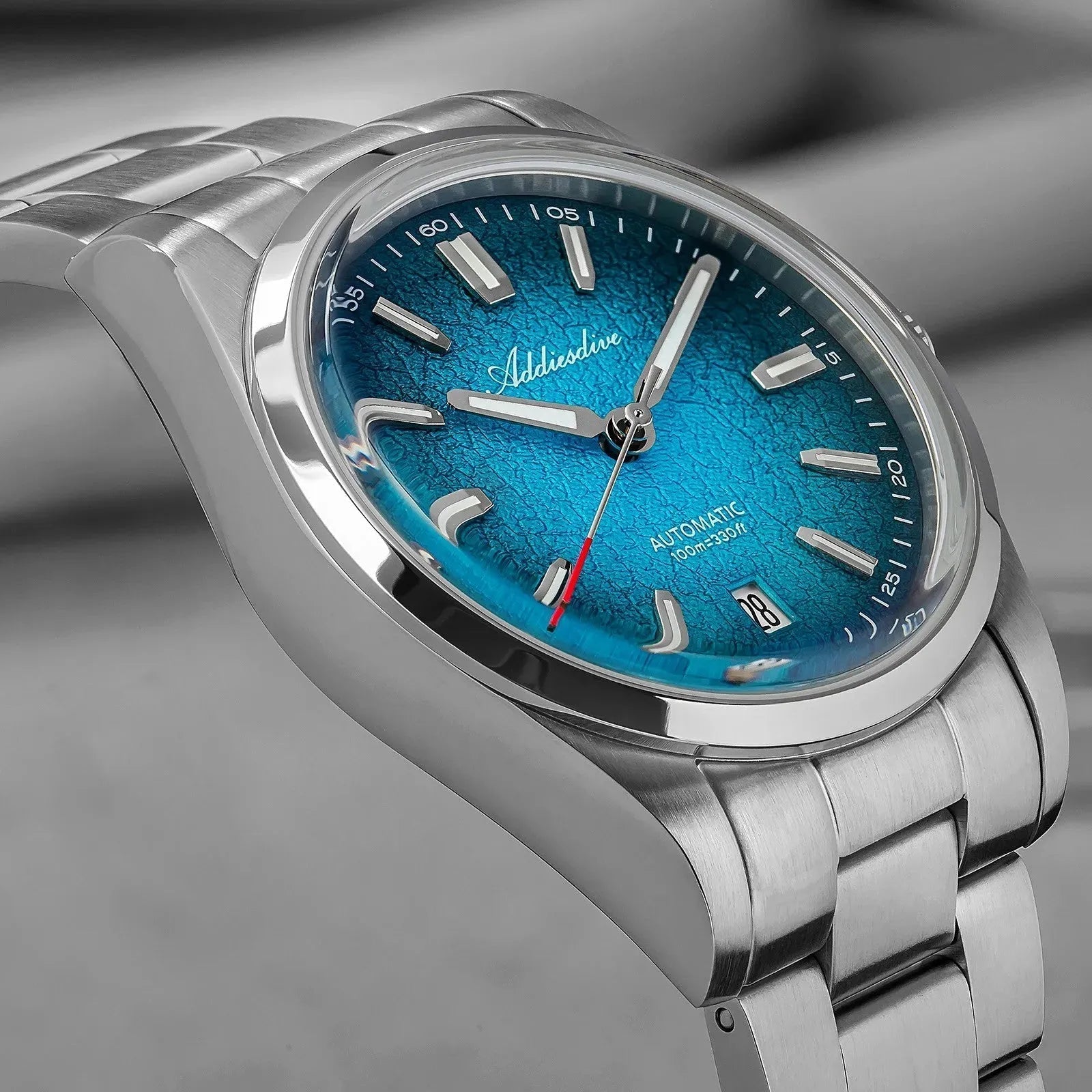 ADDIESDIVE AD-2531 Blue Gradient Dial Automatic Diver Watch Angled View