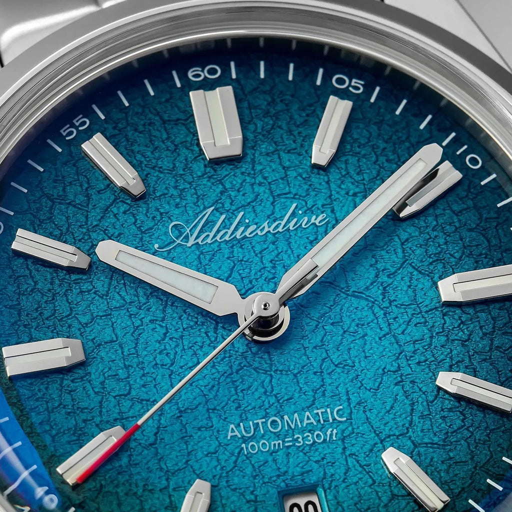 ADDIESDIVE AD2531 Gradient Dial Men’s Automatic Watch, shown on wrist