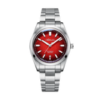 ADDIESDIVE AD2531 Gradient Dial Men’s Automatic Watch with red dial, detail view