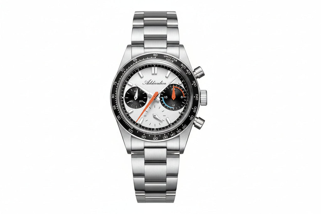 ADDIESDIVE AD2539 Quartz with white dial, shown on wrist