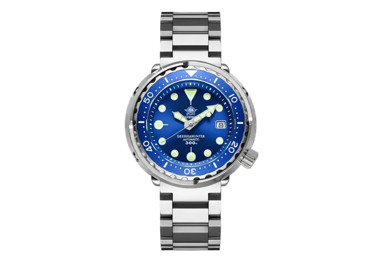 ADDIESDIVE MY-H5 Automatic with blue dial, angled view