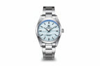 ADDIESDIVE AD2030 36MM Deepseahunter dive watch with ice blue wave-textured dial, silver case and steel oyster bracelet